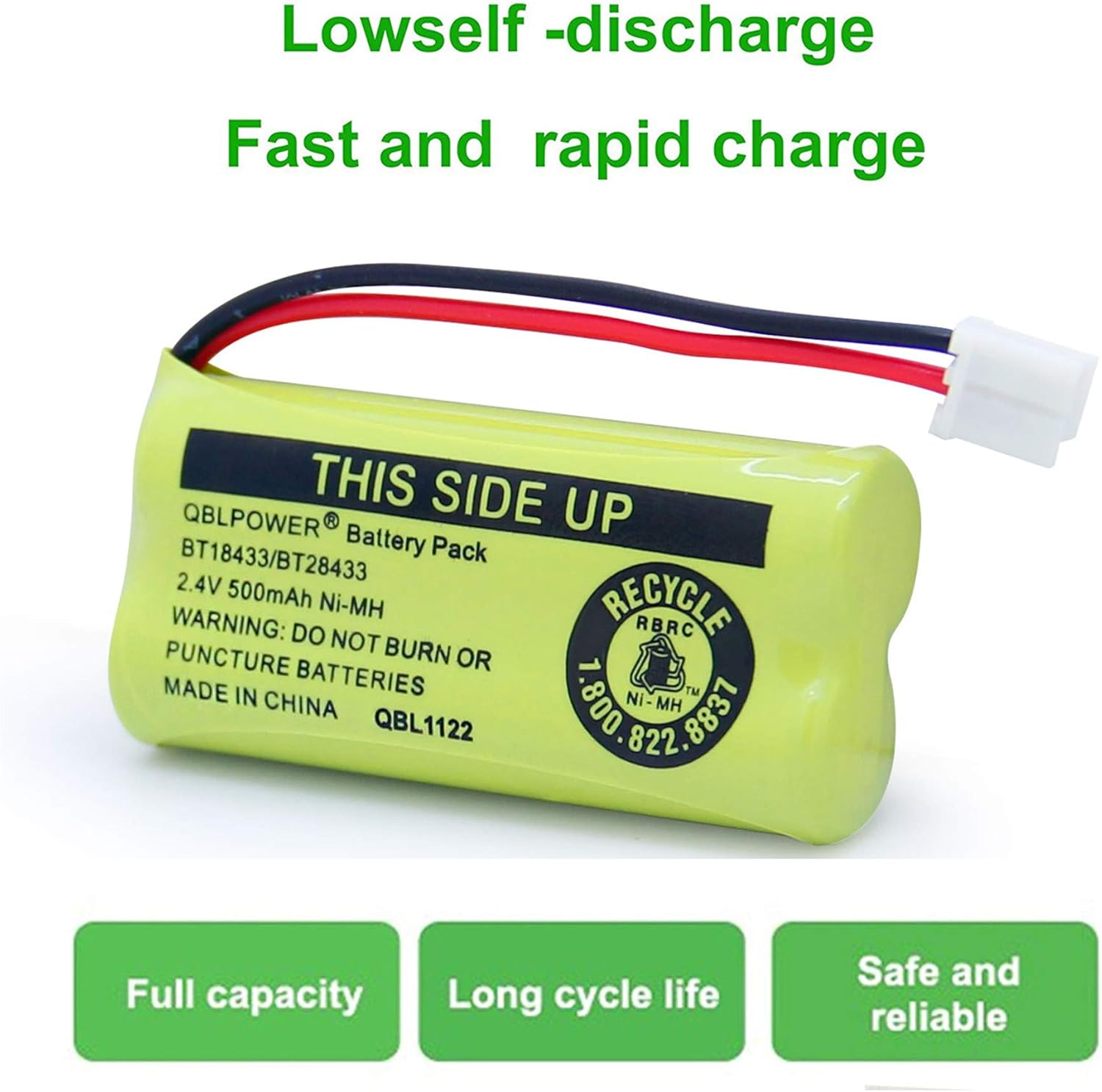 BT18433 BT28433 BT-8300 BATT-6010 Rechargeable Battery BT184342 BT284342 BT1011 BT1018 BT1022 BT1031 89-1326-00-00/89-1330-01-00/CPH-515D 2.4V(Pack of 4)