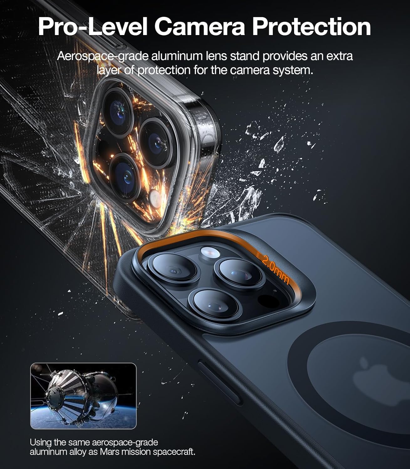 TORRAS for iPhone 15 Pro Max Case, Compatible with MagSafe, Military-Grade Shockproof, Build in Invisible Stand, Magnetic Translucent Slim Hard Back Soft Edge Anti-Scratch, Frost Black
