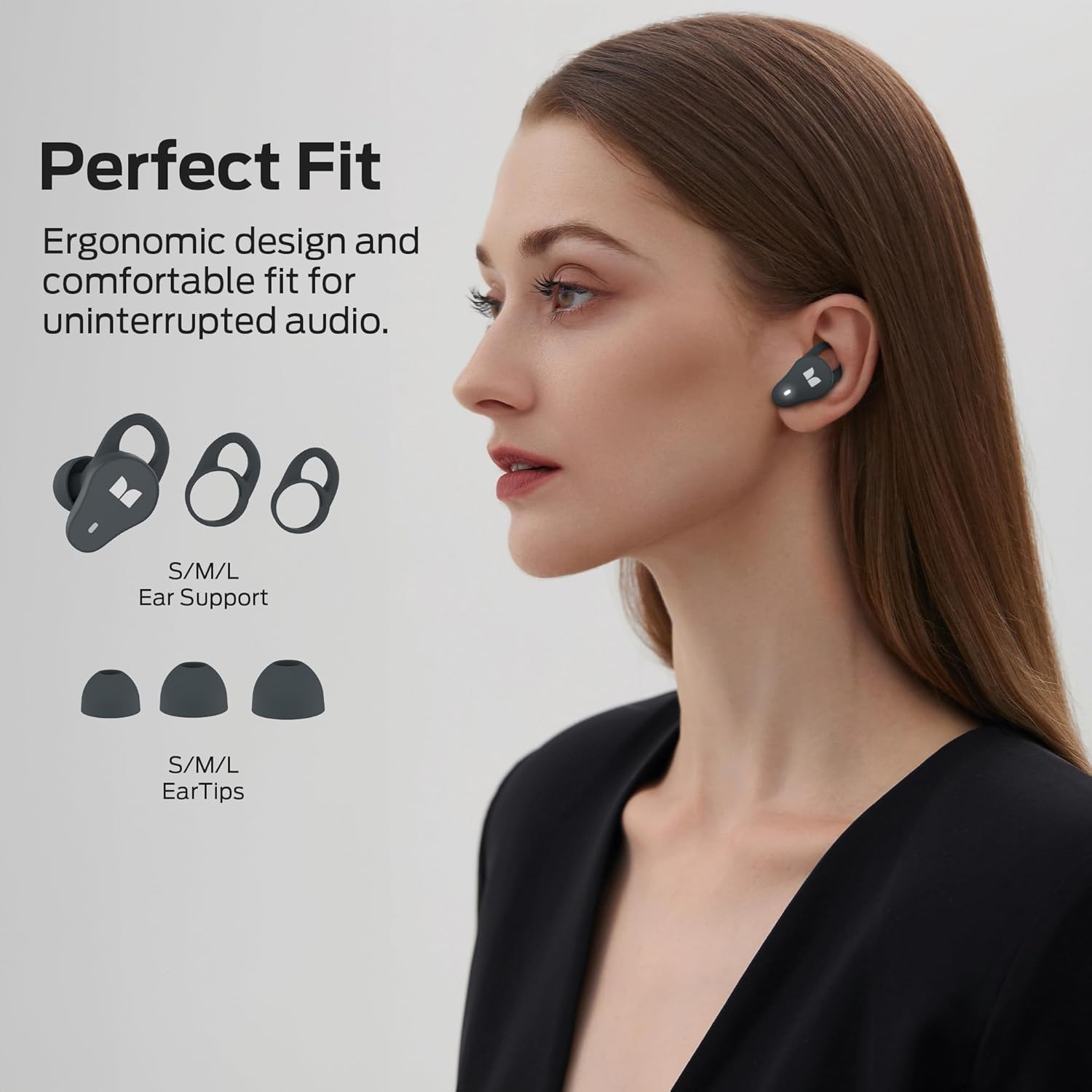 Monster N-Lite 210 Wireless Earbuds, Bluetooth 5.4 in-Ear Stereo Headphones, Built-in Mic for Crystal Clear Call, 32H Playtime, Type-C Charging, Waterproof in-Ear Ear Buds Earphones for Sports, Grey