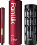 Fanttik E2 Ultra Mini Electric Screwdriver, Cordless Screwdriver, Max 0.6N.m, 50 Magnetic Bits, 5/32'' Hex, Magnetic Storage, Repair Tool for Electronics, Camera, Laptop, and PC Build (Red)