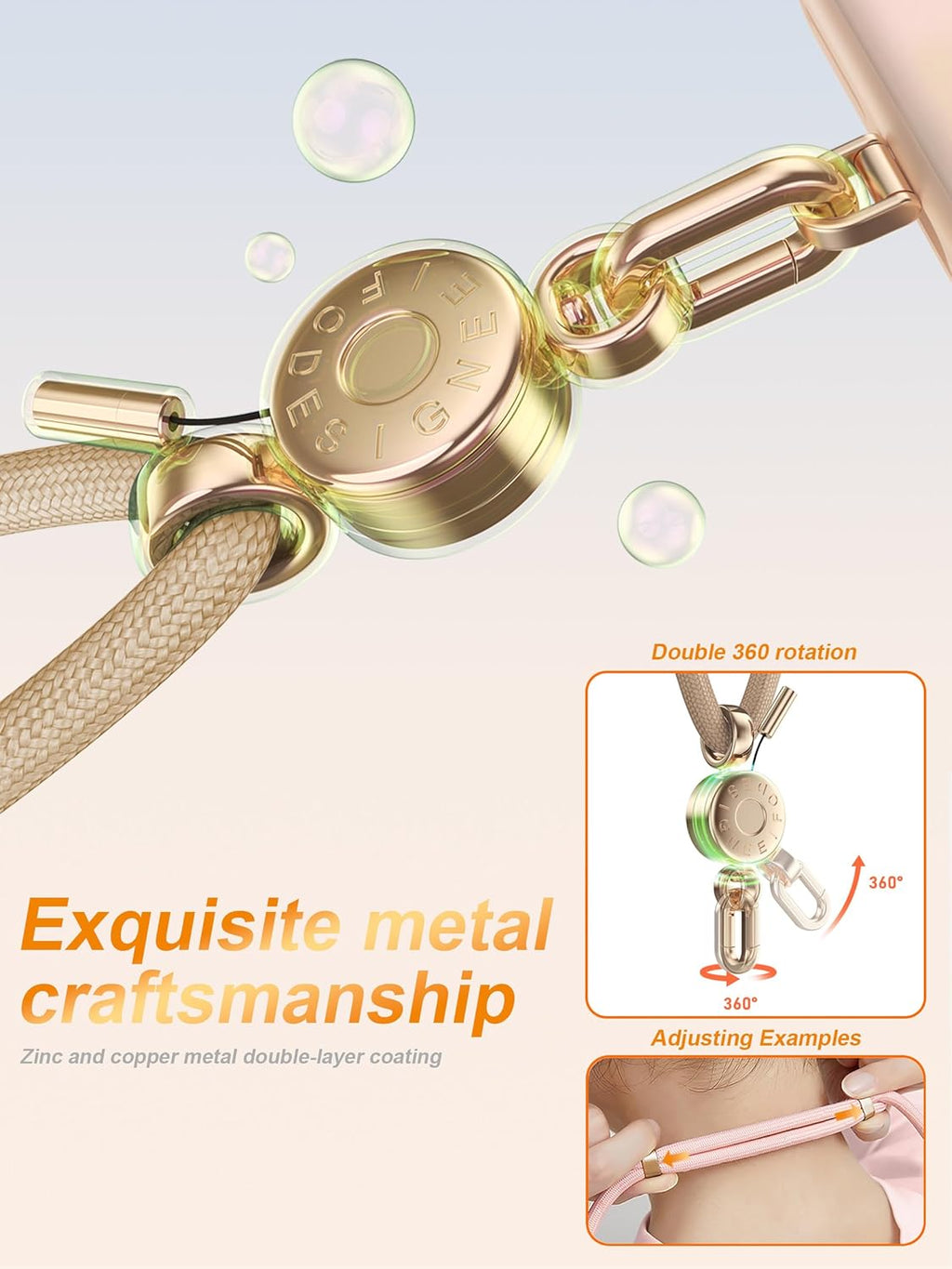 Phone Lanyard Crossbody【Upgraded Quick-Release Magnetic Buckle】 3 Tabs,360°rotatable,Adjustable Strap,Neck Anti fall