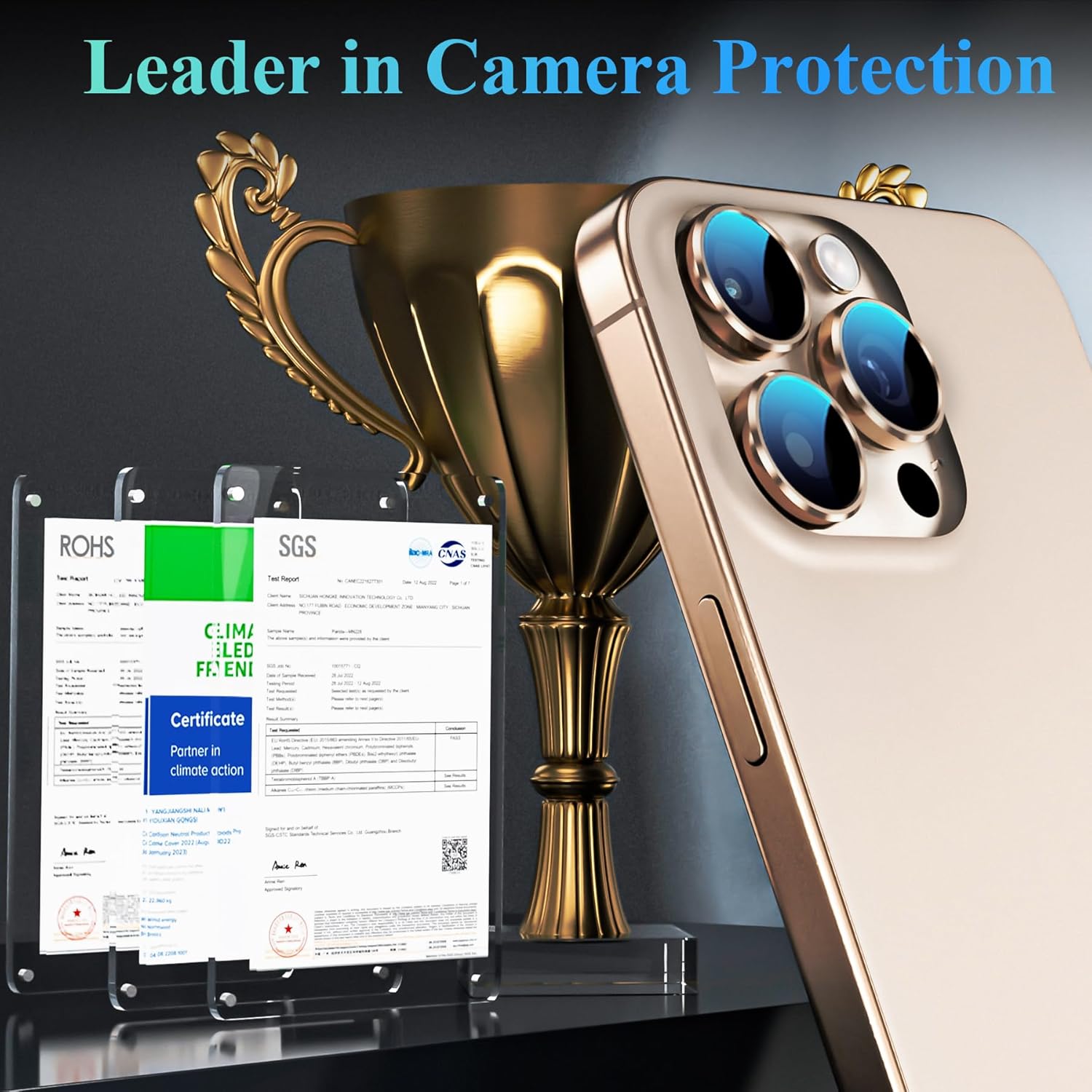 YWXTW Camera Lens Protector for iPhone 16 Pro/iPhone 16 Pro Max, [1 Step Installation Tray] Tempered Glass Screen Protector Metal Individual Camera Cover Accessories (Desert Titanium-2Pack)
