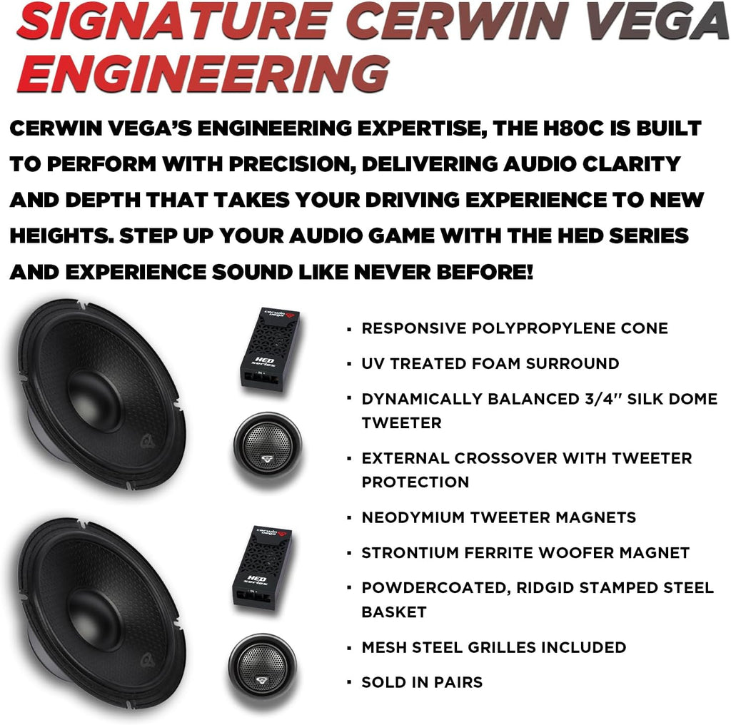 CERWIN-VEGA! HED 2025 Edition-8” Component Full Range Speaker System - H80C