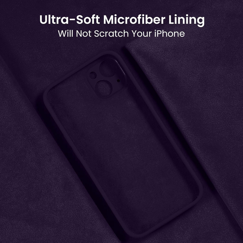 FireNova Designed for iPhone 15 Case, Silicone Upgraded [Camera Protection] Phone Case with [2 Screen Protectors], Soft Anti-Scratch Microfiber Lining Inside, 6.1 inch, Purple