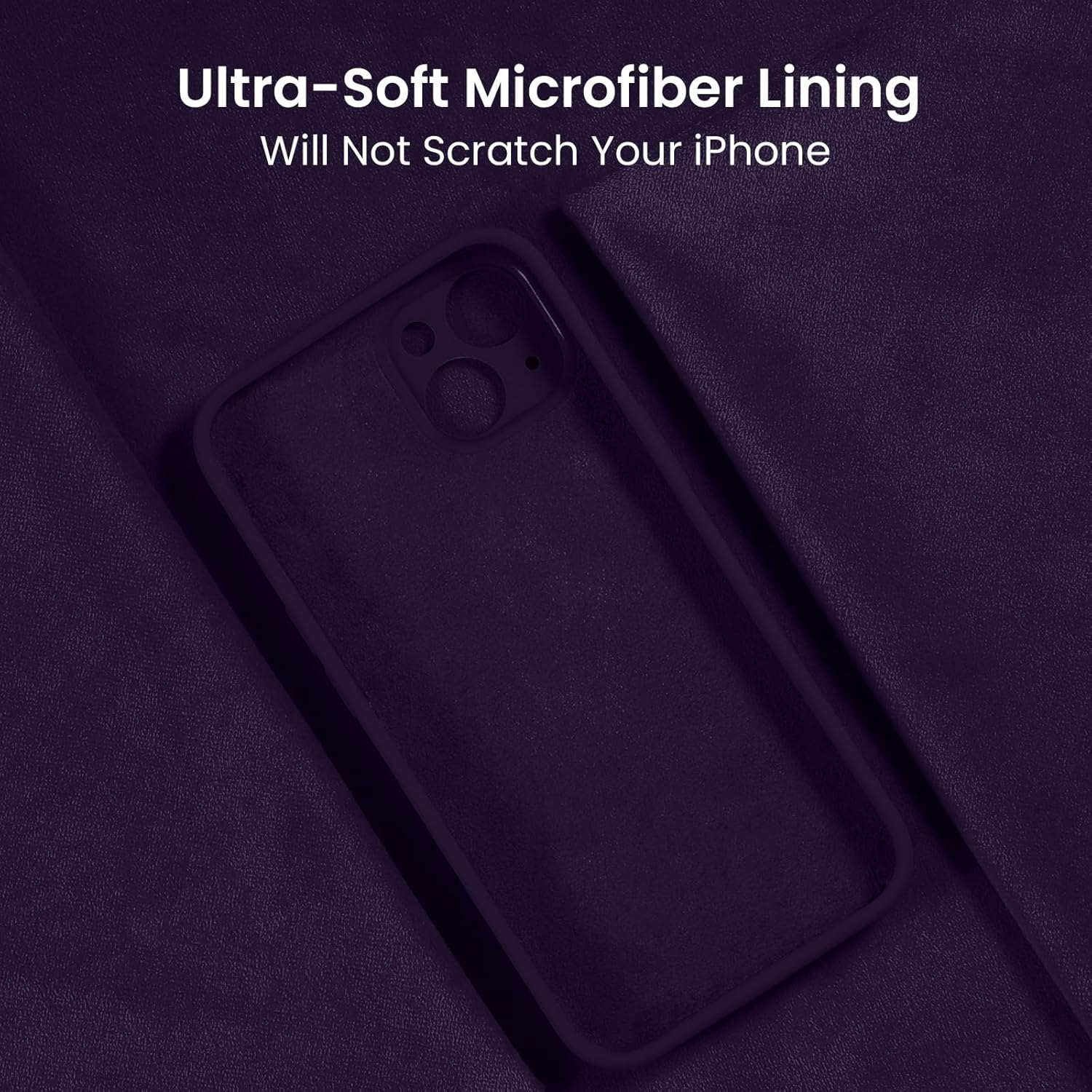 FireNova Designed for iPhone 15 Case, Silicone Upgraded [Camera Protection] Phone Case with [2 Screen Protectors], Soft Anti-Scratch Microfiber Lining Inside, 6.1 inch, Purple
