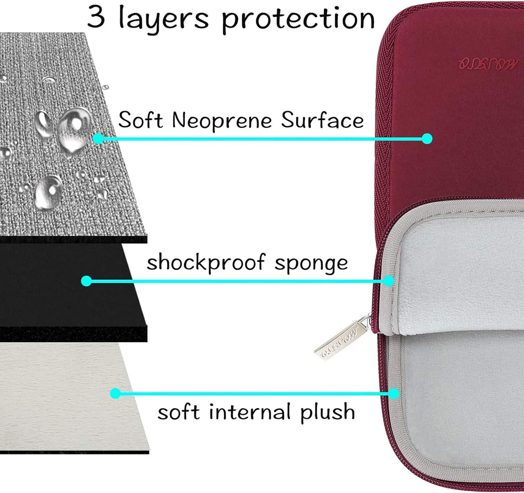 MOSISO Laptop Case 16 inch, 15-15.6 inch Laptop Sleeve Bag Compatible with MacBook Pro 16 inch, HP, Acer, Dell, Lenovo, ASUS Notebook, Neoprene Computer Sleeve Bag with Small Case, Red