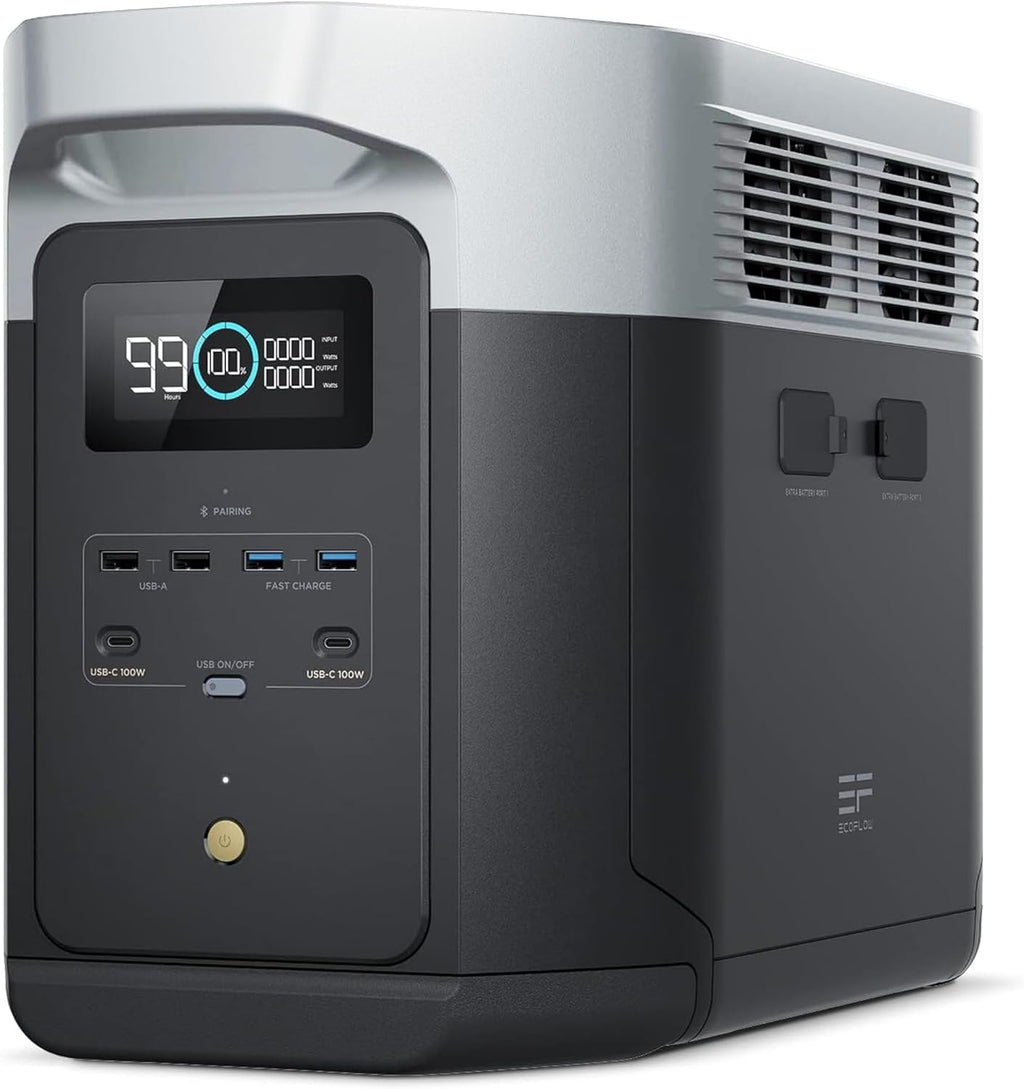 EF ECOFLOW Portable Power Station DELTA 2 Max, 2400W LFP Solar Generator, Full Charge in 1 Hr, 2048Wh Solar Powered Generator for Home Backup(Solar Panel Optional)