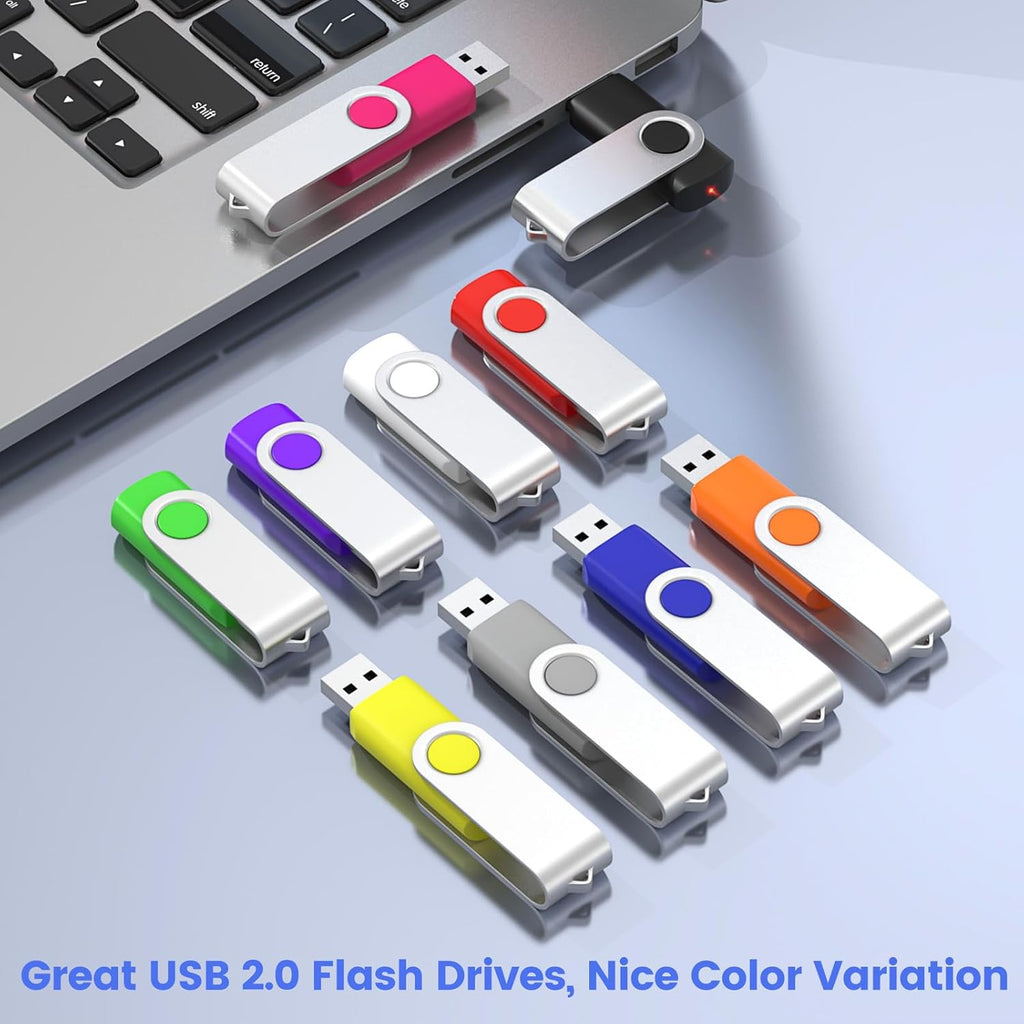 ABLAZE 4GB Flash Drives 500 Pack, USB 2.0 Thumb Drives Bulk Swivel Memory Stick Bulk USB 500 Pack Pendrives 4GB (Mixcolors)