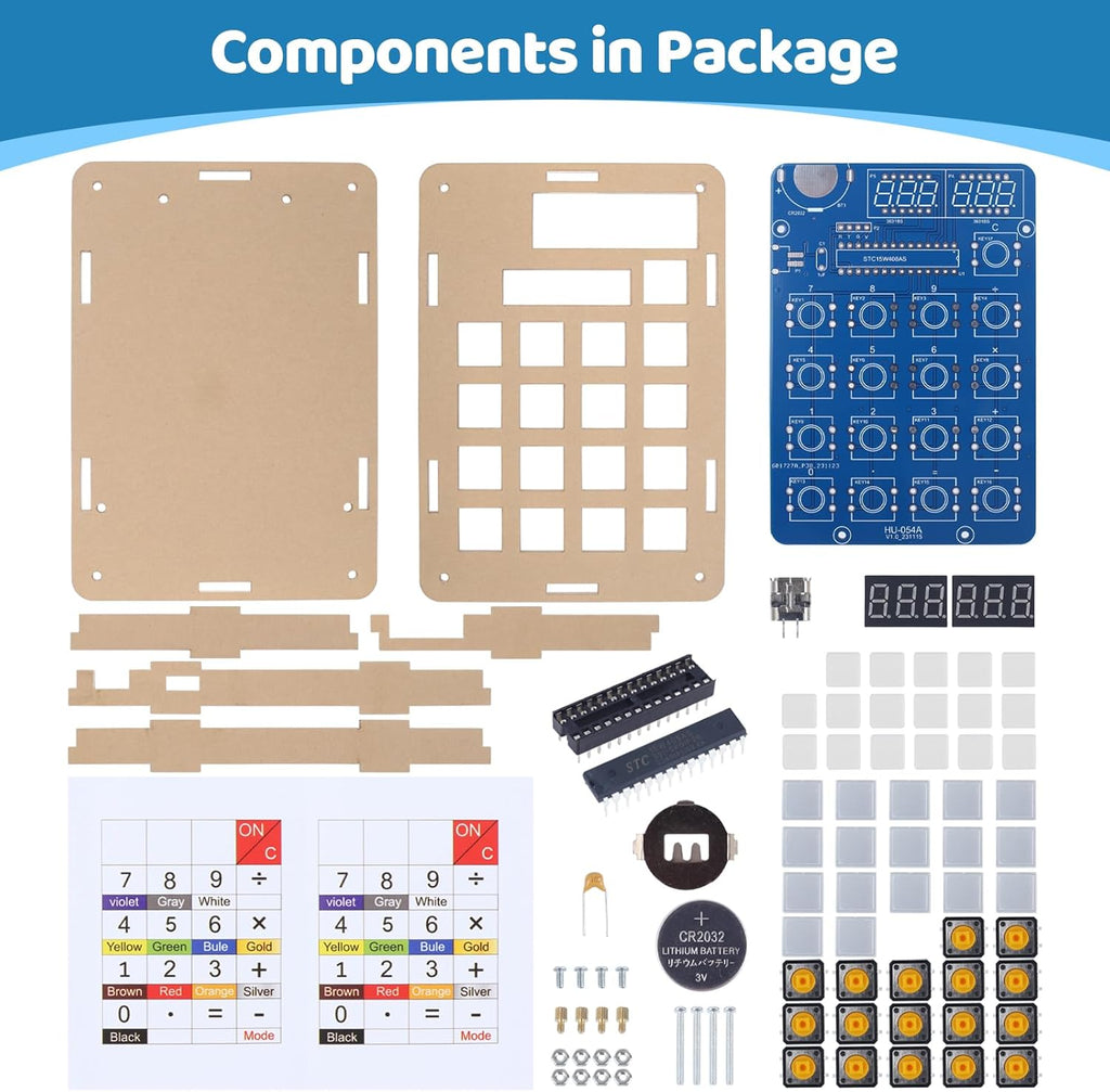 MiOYOOW 6-Digit DIY Calculator Kit, USB/Battery Powered Calculator Soldering Practice Kit with Resistance Value Measurement, Practical Electronics Projects for School Learning and Home Office Use