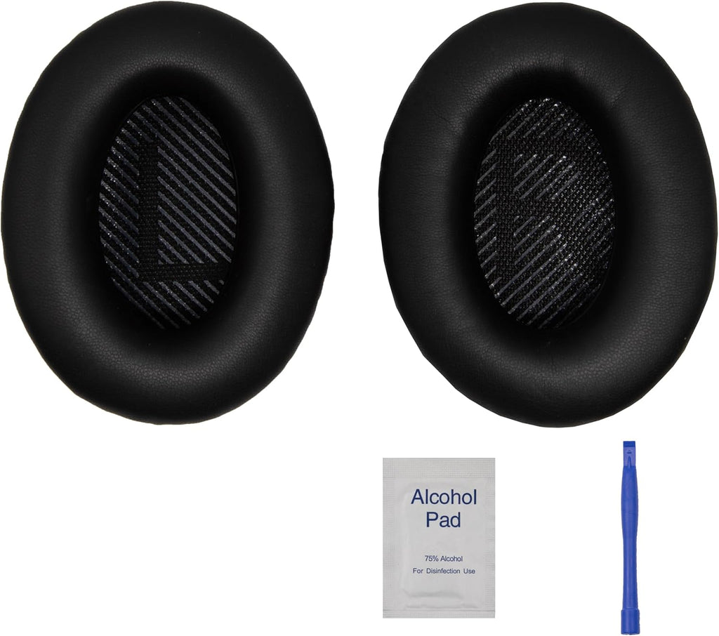 Replacement Ear Pads - Compatible with QuietComfort 35 & QC35 ii Headphones,Softer Leather, Premium Noise Cancelling Earpads, Durable & Comfortable Ear Cushions (QC 35-Black&Black)