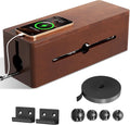 Cinati Large Cable Management Box, 15.8" Wooden Cable Organizer for Floor Wires Storage, Wall Mount Cord Hider Box for Electrical Cord Management, Power Strip Wire Organization for Desktop Home Office