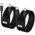 2-Pack Black 10FT 60W USB C to USB C Cable, Type C to Type C Cable,Fast Charging Cable for iPhone 16 15 Pro Plus Pro Max，for Galaxy S24 S23, for iPad Pro/Air, for MacBook Pro/Air and More