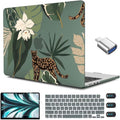 CISSOOK for MacBook Air 13.6 Inch Case 2024 2025 Model A3240 A3113 A2681, Panther Leopard Midnight Green Cover with Keyboard Cover for MacBook Air 13.6 M2 M3 M4 - Leopard