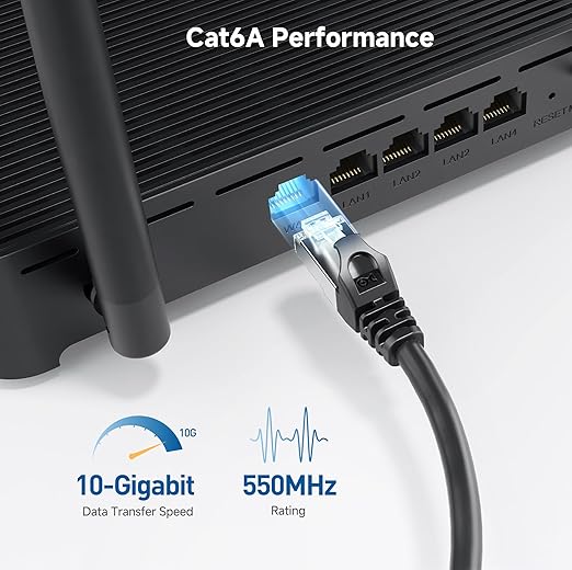 Cable Matters 10Gbps Snagless Long Shielded Cat 6A Ethernet Cable - 150ft - Image 3