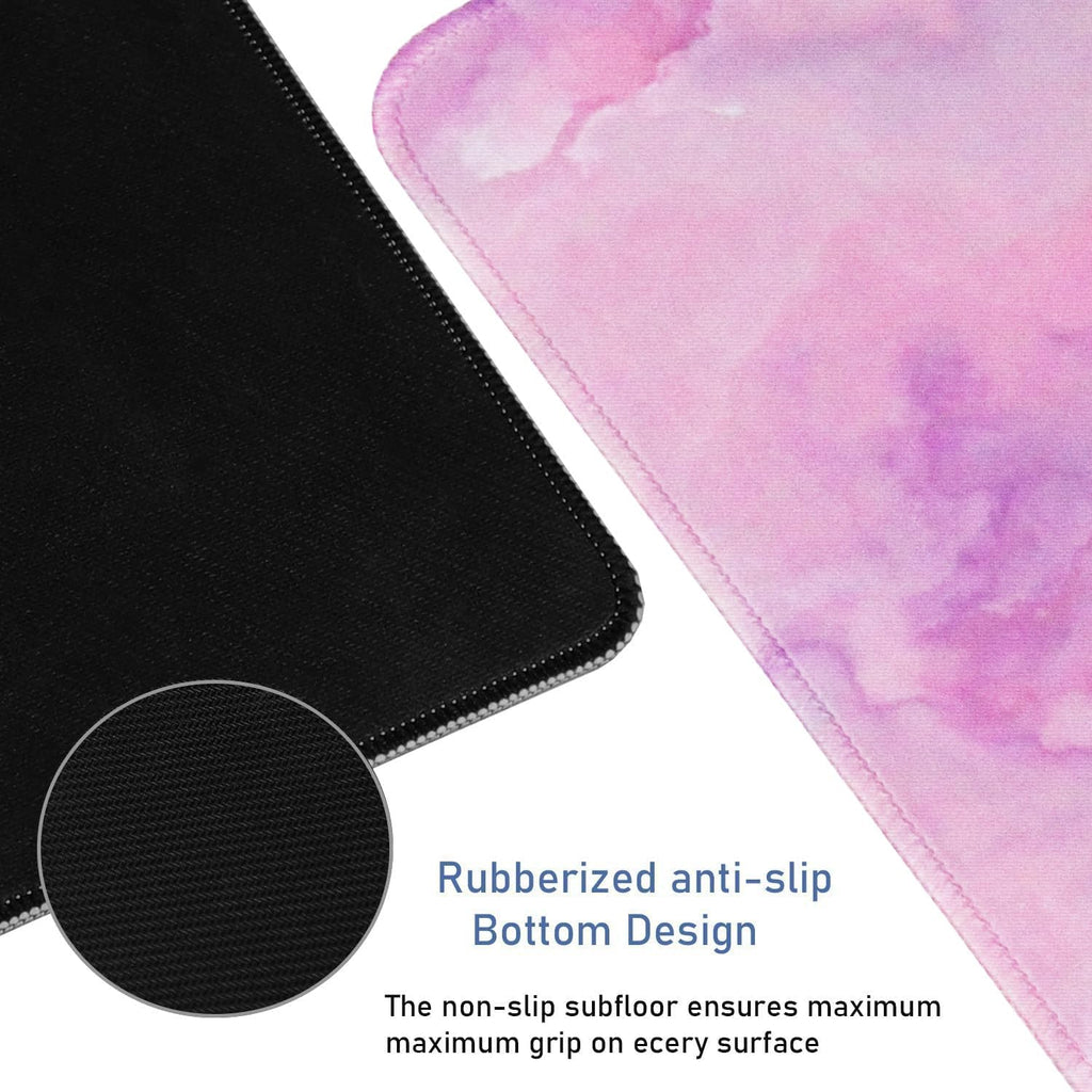 Large Extended Gaming Mouse Pad with Stitched Edges, (31.5X15.7In) Durable Non-Slip Natural Rubber Base, Waterproof Computer Keyboard Pad Mat for Esports Pros/Gamer/Desktop/Office/Home, Marble Purple