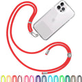 Cell Phone Lanyard [Red] - Comfortable Universal Smartphone Lanyard - Easy to Use Neck Phone Holder [Clear Patch] - Adjustable Length Phone Strap Crossbody - Fits All Mobile Phones