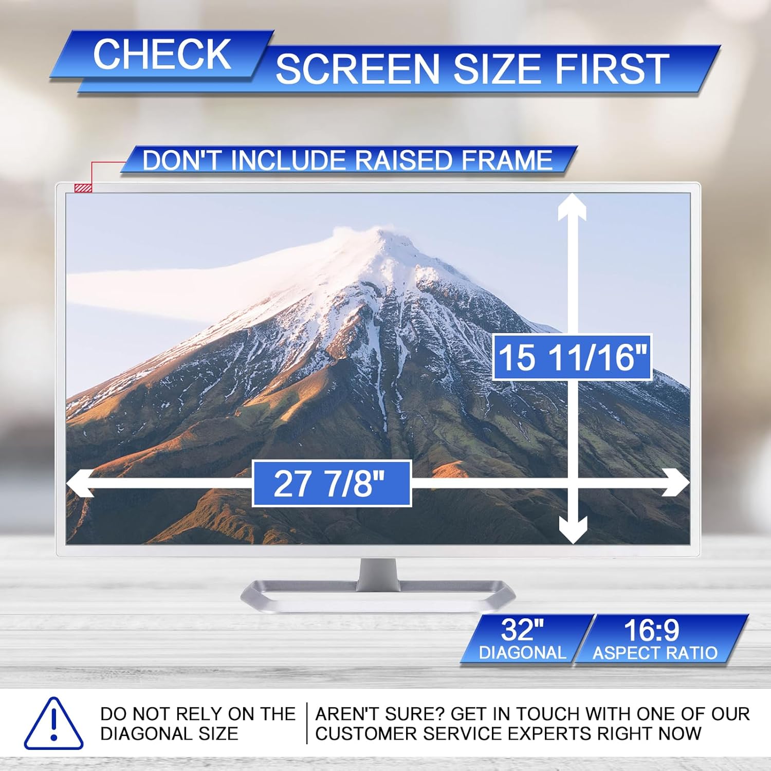 FILMEXT 32 inch Privacy Screen Filter for 16:9 Computer Widescreen Monitor, Removable 32 in Anti Blue Light Anti Glare Anti Spy Privacy Filter Shield-(27 5/8×15 5/8)