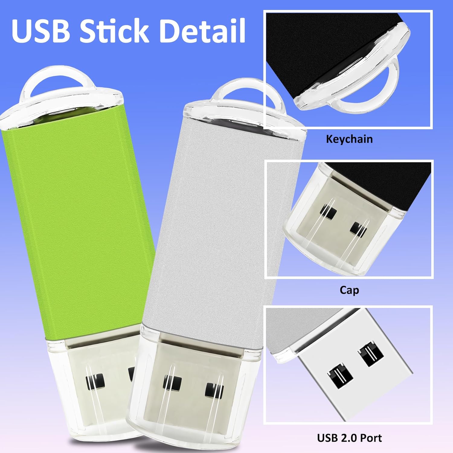 8GB FAT32 USB Flash Drive 20 Pack Nicepicten Bulk USB 2.0 Thumb Drives 20Pack Metal Jump Zip Drive Memory Stick Pendrive Memoria USB 8 GB with 20PCS Lanyard Label - Mixcolor 20 X 8GB Flash Drives