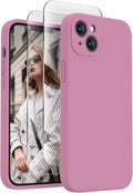 FireNova Designed for iPhone 13 Case, Silicone Upgraded [Camera Protection] Phone Case with [2 Screen Protectors], Soft Anti-Scratch Microfiber Lining Inside, 6.1 inch, Lilac Purple