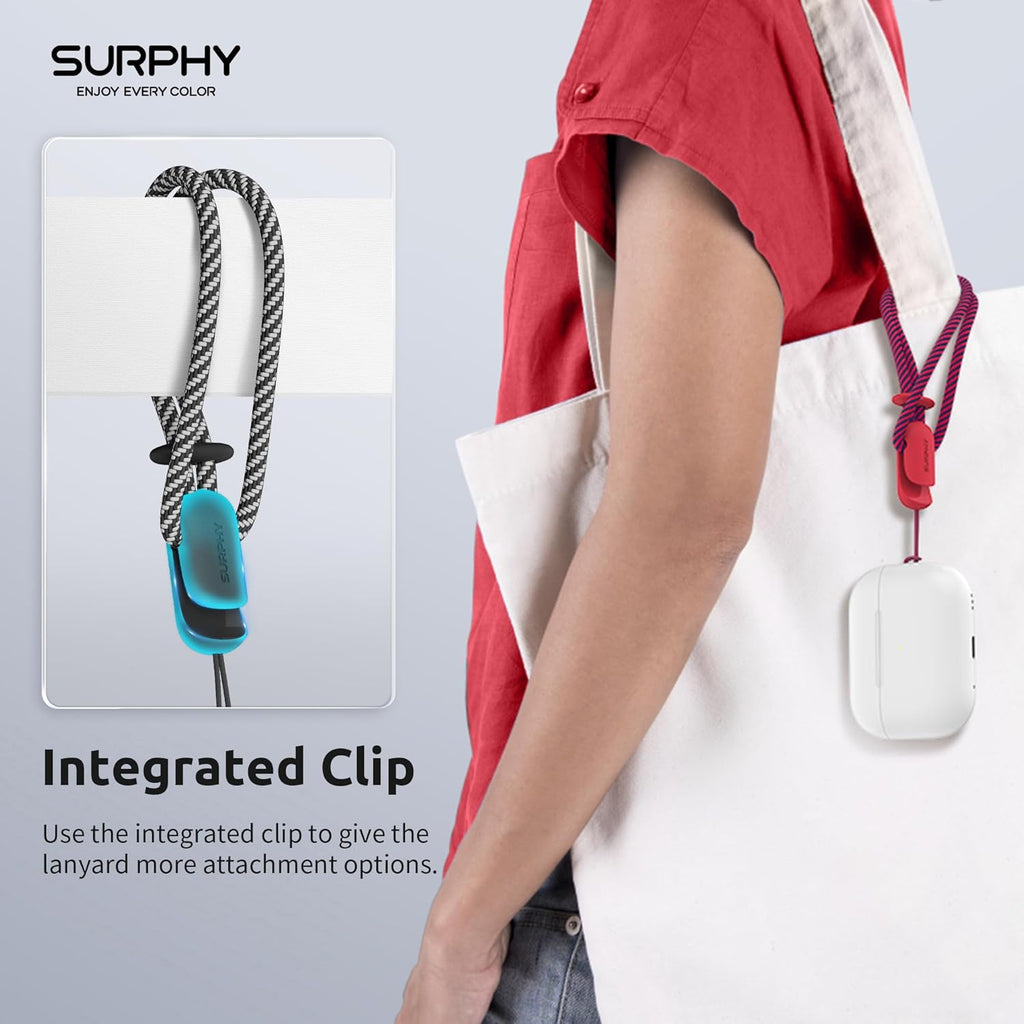 SURPHY 2 Pack Phone Lanyard for Cellphone Case, Phone Wrist Strap for Case, Cellphone Strap with 2-Color Braided, Charm Wrist Lanyard for Women and Men, Cellphone Wrist Lanyard for Women, Red & Black