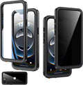 for iPhone 16E Case Waterproof - Built-in Privacy Screen Protector & HD Screen Protector [IP68 Underwater] Shockproof Dustproof Full Body Protection iPhone 16E Phone Case Black