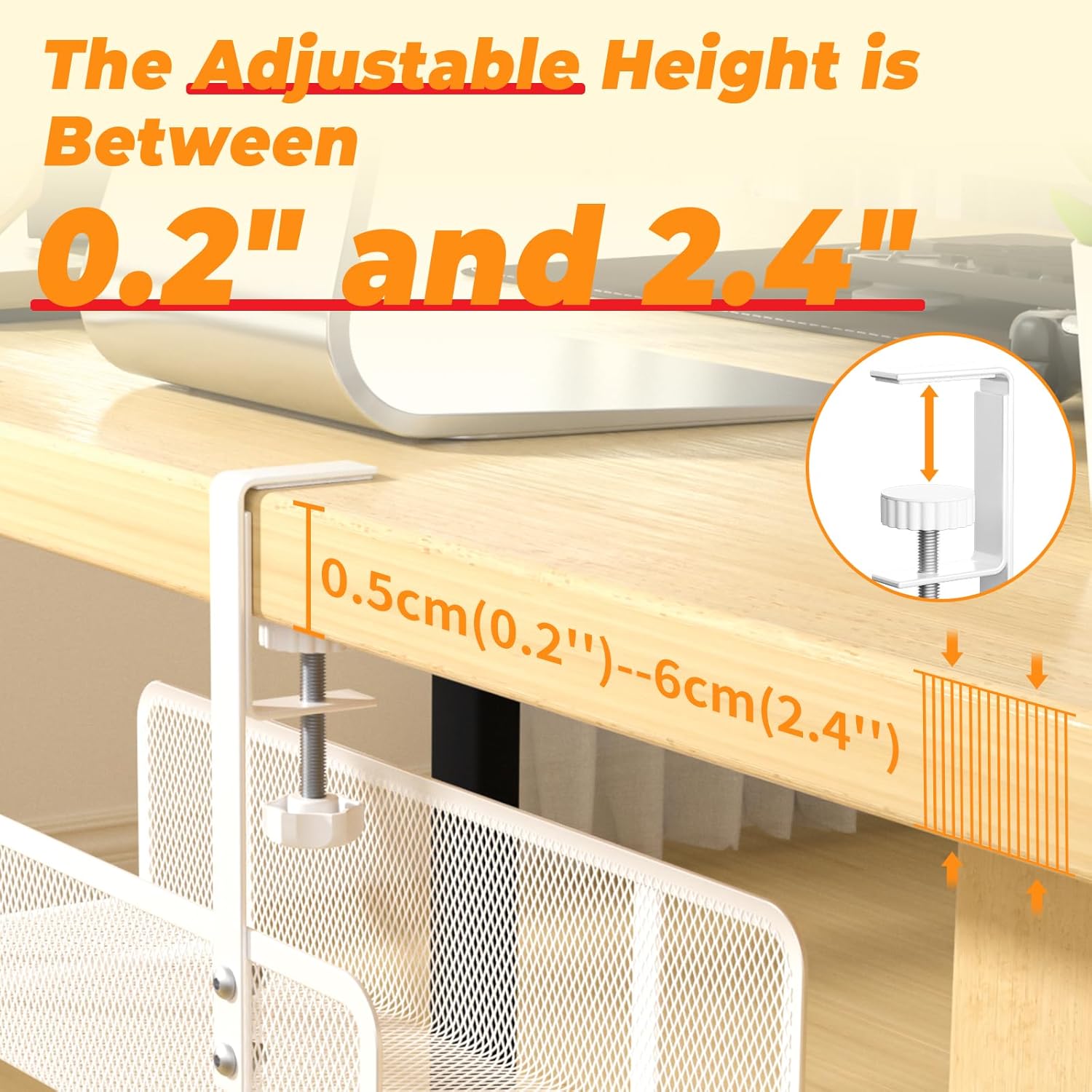 Under Desk Cable Management Tray, Wire Management Desk Cable Organizer Cable Management Box, Cord Organizer Storage for Office, Home