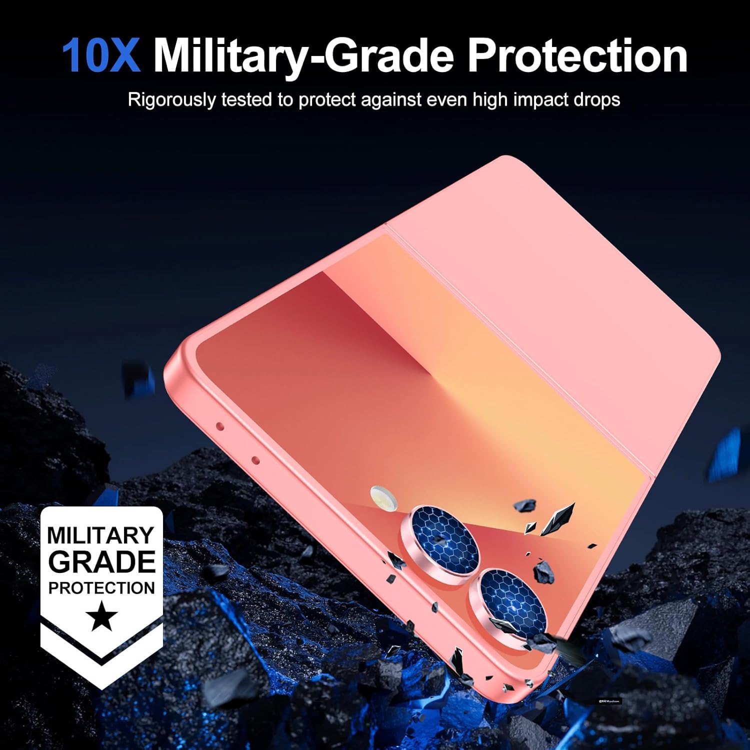 for Samsung Galaxy Z Flip 7 Camera Lens Protector, Individual Metal Ring Tempered Glass Lens Cover, [Strong Adsorption] Scratch Resistant Ultra-Thin HD Clear Lens Cover, 1 Set-Pink Ring