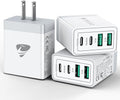 USB C Wall Charger Block 3-Pack, Aiminu 40W 4-Port PD Power Delivery Fast Type C Charging Block Plug Adapter for iPhone 15 14 13 12 11 Pro Max, XS/XR/X, iPad, Android Phones Charger Cube