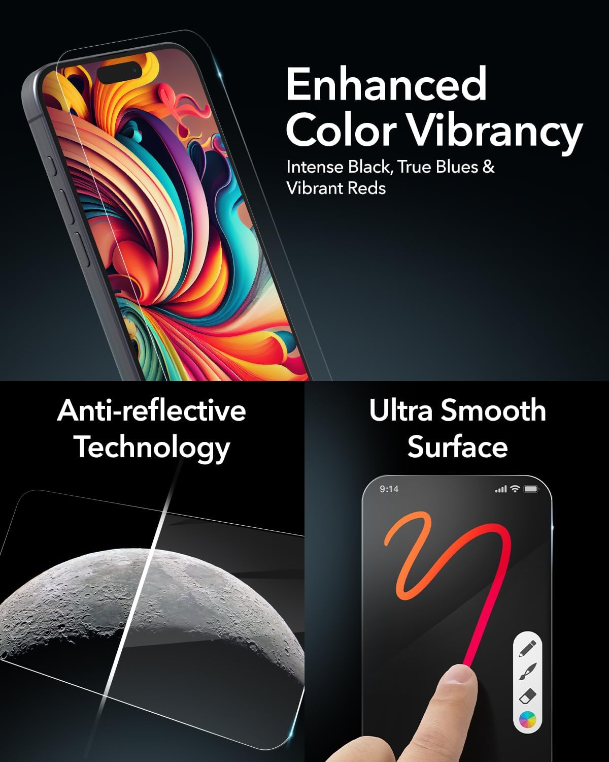ZAGG Glass XTR3 Google Pixel 9 Pro XL Screen Protector - 10X Stronger with Recycled Glass, Enhanced Eyesafe Blue Light Filter, Anti-Reflective, Easy Installation