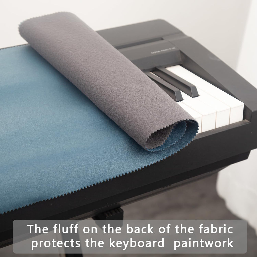 Keyboard Piano Cover, Digital Piano Dust Cover, Light Luxury Soft and Premium Surface, Thickening Electronic Organ Covering Keyboard Update Encasement (Blue)