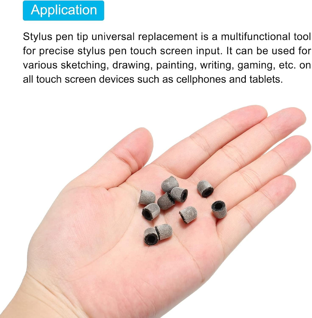 MECCANIXITY 12pcs 6.5mm Stylus Pen Fine Tips Conductive Fiber Capacitive Touch Screen Pens Tip Universal Replacement
