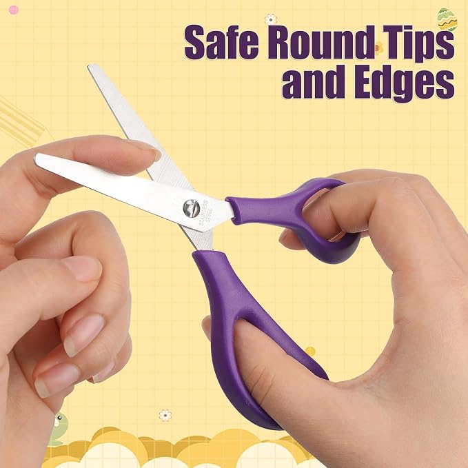 BURVAGY 36Pack 5.5" Safety Small School Kids Student Round Blunt Tip Craft - Image 5