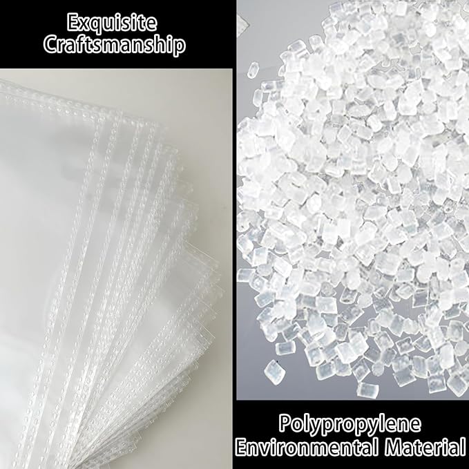 20 Pack Heavy Duty Sheet Protectors 5.5x8.5 Inch, A5 Binder 6 Ring Clear Photo - Image 4