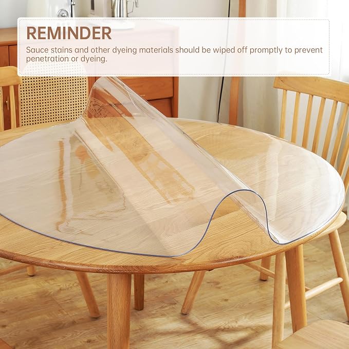 Warmstar Clear Table Protector 2mm Thick, Dia.41 Inch Round Clear Table Cover - Image 4
