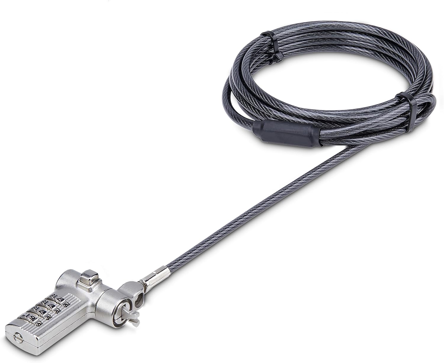 StarTech.com Universal Laptop Lock 6.6ft (2m), Security Cable for Notebooks Compatible with Noble Wedge/Nano/K-Slot, Keyless Combination Locking Cable, Cut-Resistant Cable, TAA (UNIVC4D-LAPTOP-LOCK)
