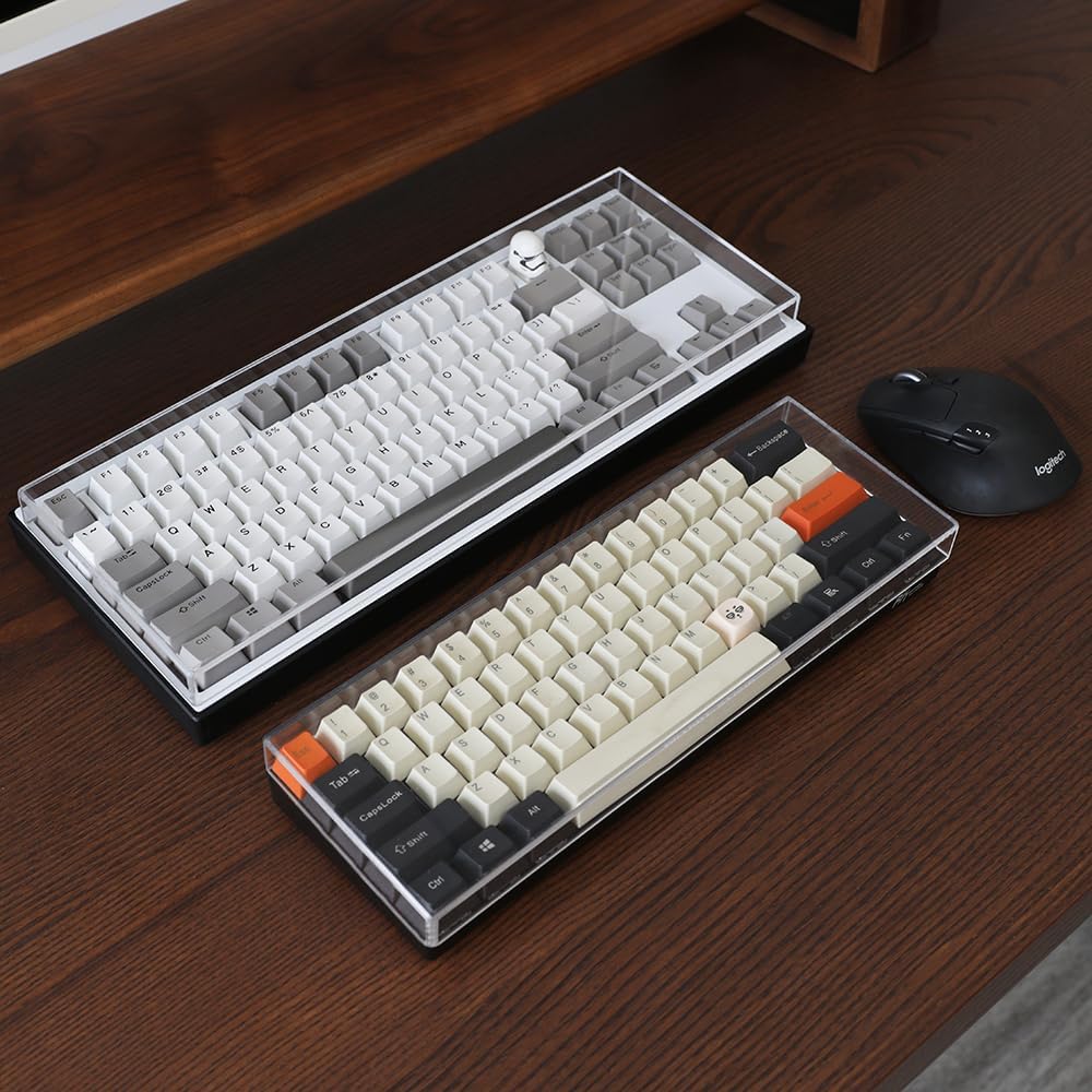 Acrylic Keyboard Dust Cover,84 Keys Transparent Mechanical Keyboard Protective Cover,Compatible with Computer Gaming Keyboards (12.2''x4.92''x0.87'')