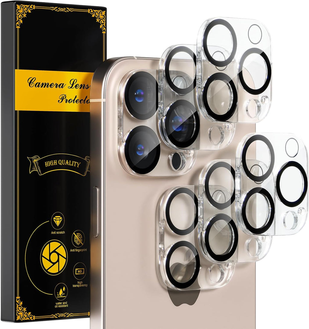 beuxece for 6 Pack iPhone 16 Pro/iPhone 16 Pro Max Camera Lens Protector [Drop Protection] [Case Friendly] [Easy Installation] 9H Tempered Glass Camera Screen Protector Cover Accessories, Clear