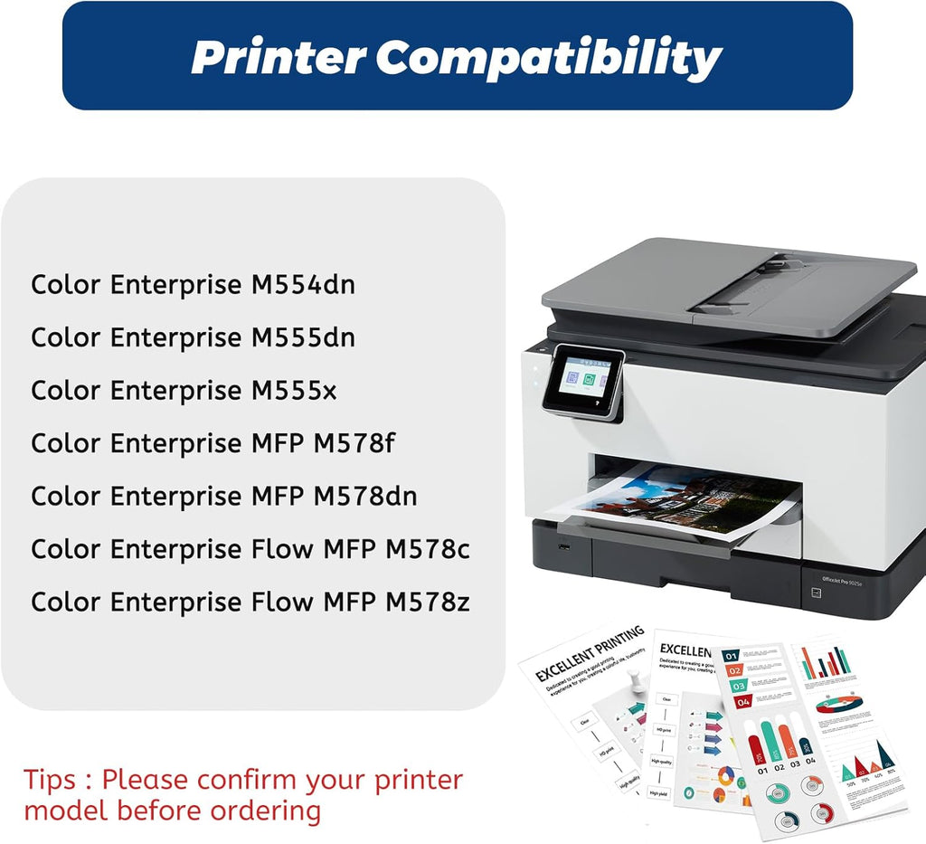 212A Toner Cartridge 4 Pack,for HP 212X W2120A Toner Cartridge for HP Color Laserjet Enterprise M554 M555 Flow MFP M578 Printer,with Upgraded Chip,No Fading,No Streak