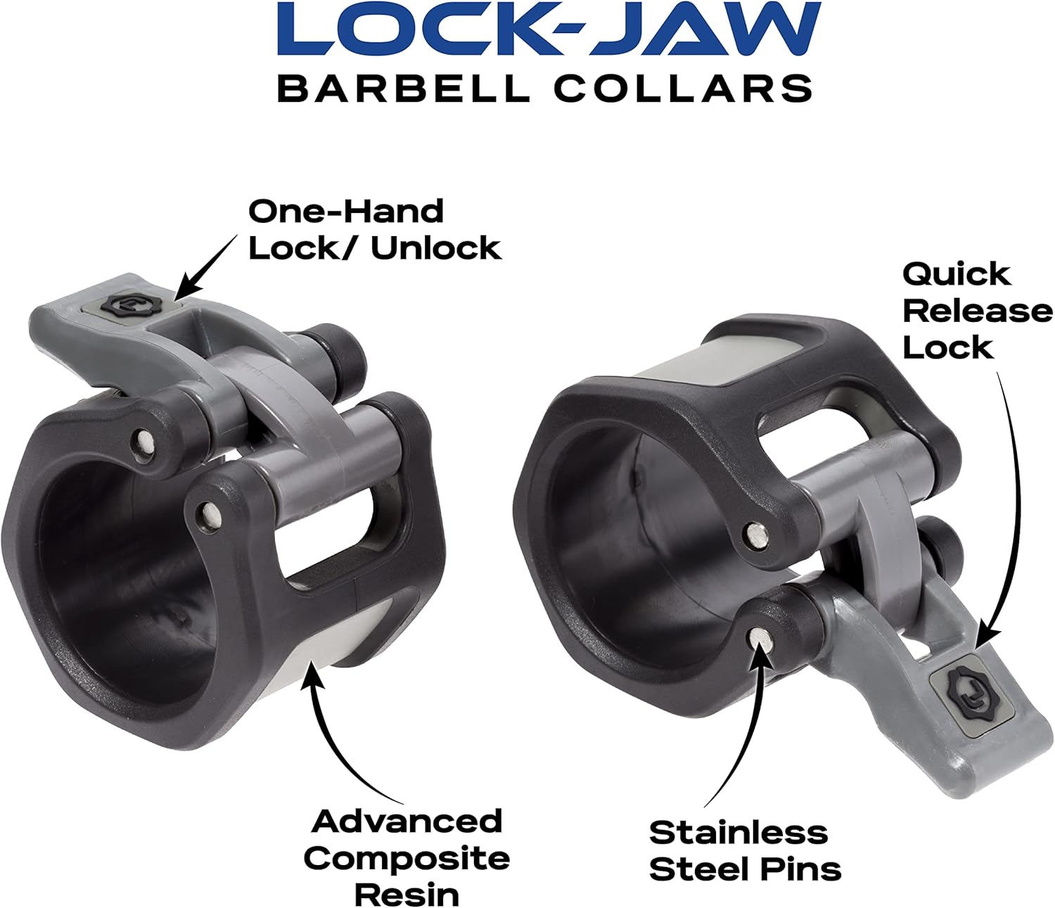 Lock-Jaw HEX 50mm / 2" Olympic Barbell Collar (Orange)