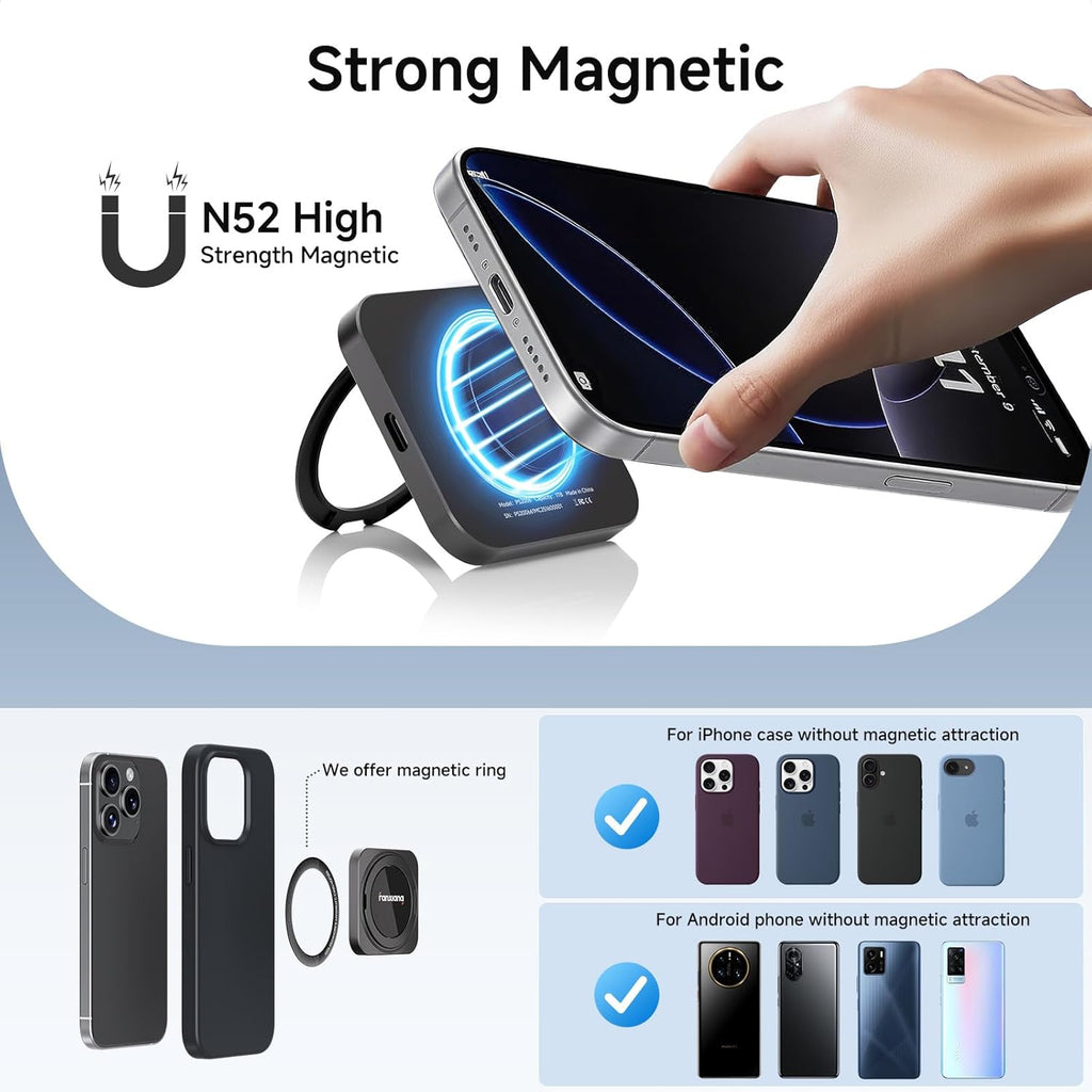 fanxiang 500GB Magnetic Portable SSD with 360° Rotating Stand, Up to 2000MB/s, USB-C 3.2 Gen 2x2 External Solid State Drive,Compatible with iPhone 15/16, Android,Mac, PC, and Tablets