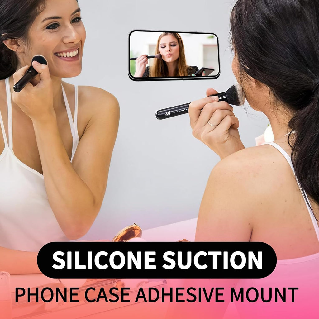 ZYCCER Double Sided Silicone Suction Phone Holder Mount,Compatible with iPhone and Android Cases Hands-Free Mirror Shower Phone Mount Strong Grip Holder (Transparent, Single Sided 1PCS)