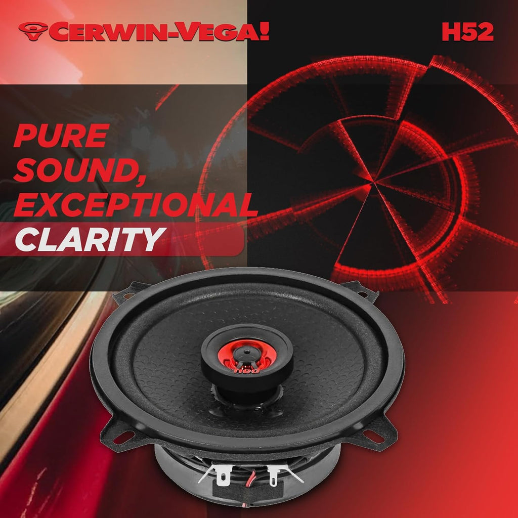 CERWIN-VEGA! HED 2025 Edition Coaxial Speaker – 5.25” 2-Way Coaxial Full Range Speaker System - H52