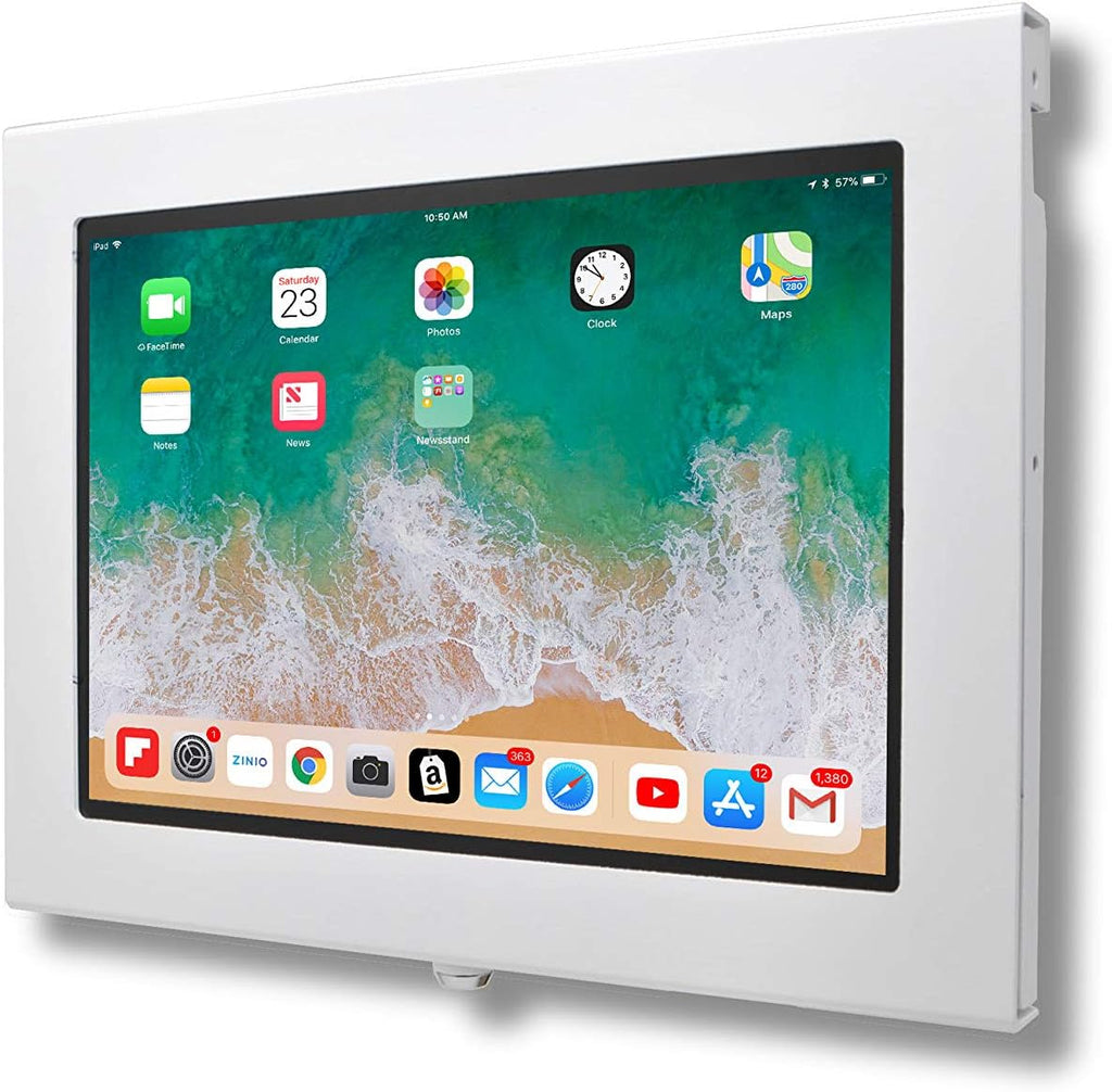 TABcare Locking Security Metal Case for iPad mini 6 7 8.3" Functions as Kiosk, POS, Store, Show Display (White, iPad mini 6/7)