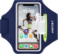 HAISSKY Cell Phone Running Armband with Earbuds Zipper Pocket Armband Case Running Holder for iPhone 15 Pro Max /14/13/ 12/11 Pro Max/XS/XR,Galaxy S20 S10,Sweatproof Arm Band with Card/Key Bag