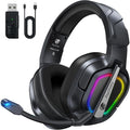 FC200 Wireless Gaming Headset for PS5, PS4-2.4GHz USB Foldable Headphones with Mic - 3D Stereo Bluetooth Headset with 50Hrs Battery Life, for Switch, PC, Mac, Mobile