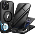 BERFY Magnetic for iPhone 16 Pro Case, Compatible with MagSafe, Built-in Privacy Screen Protector and Upgraded Camera Protection, Anti-Spy Full Body Shockproof Phone Case for 16 Pro 6.3", Black