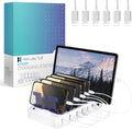 Charging Station for Multiple Devices – 6-Port USB Charging Dock for Apple & Android – Fast Multi-Charger Organizer for Phones, Tablets & More – Universal Desktop Charging Hub with Smart IC Tech