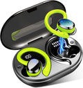 Wireless Earbud, Bluetooth 5.4 Headphones IP7 Waterproof for Sport, 48H Running Wireless Earphones with ENC Noise Cancelling Mic, Deep Bass Over Ear bud with Earhooks for Android, iOS, Workout, Green