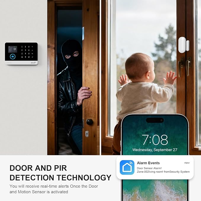 LWOHSI Alarm System for Home Security, 4G GSM/WiFi Wireless Home Alarm System - Image 5