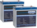 12V 50Ah LiFePO4 Battery, Built in BMS Rechargeable Lithium Battery with Low-Temp Protection, 4000+ Deep Cycles Perfect for Camping, Solar, Boat, Backup Power (2 Packs)